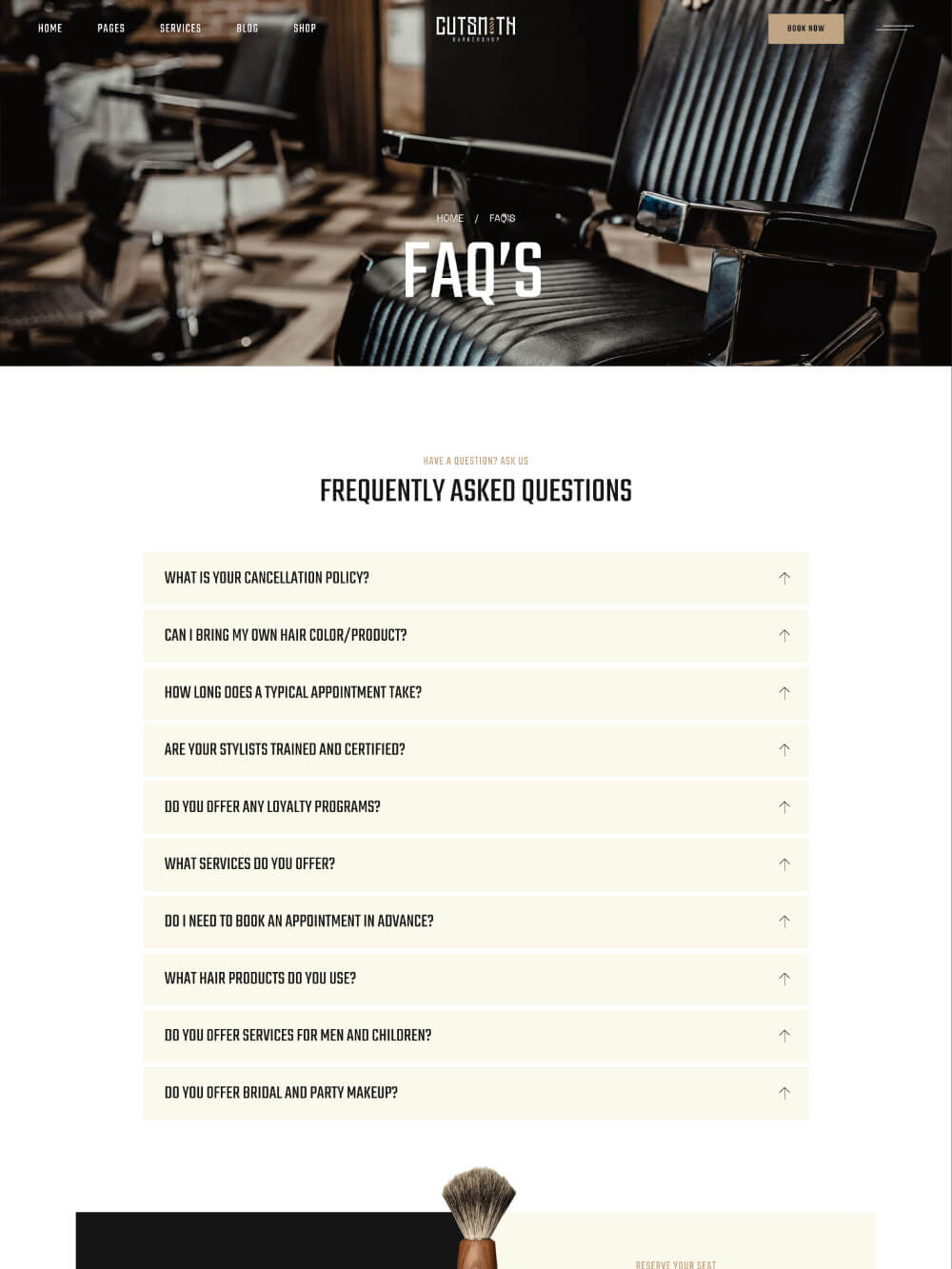 Cutsmith FAQ's page